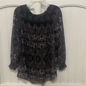 Zac & Rachel Black and Purple Patterned Blouse